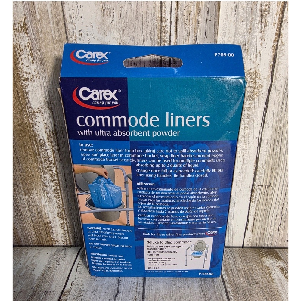 Carex Commode Liners with Ultra Absorbent Powder 7 Count‎ NEW - Picture 2 of 4